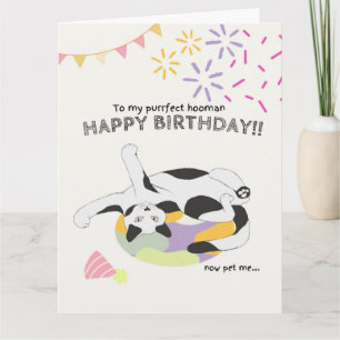 Happy Birthday From Cat to Purrfect Hooman Card
