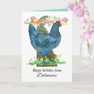 Happy Birthday from Delaware Blue Hen Chicken Card