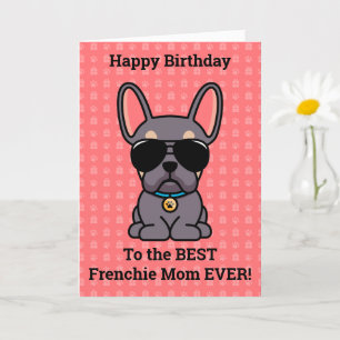 Happy Birthday from Dog Lilac Tan French Bulldog Card
