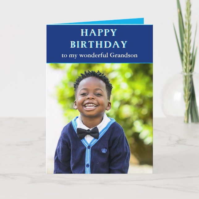 Happy Birthday from grandmother message photo card (Front)