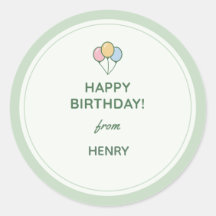 "Happy Birthday From" Name Gift Sticker