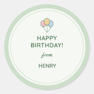 "Happy Birthday From" Name Gift Sticker