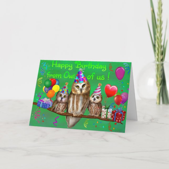 Happy Birthday from Owl of us! Card (Front)
