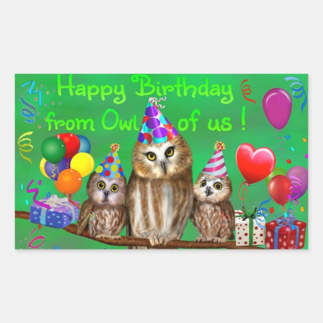 Happy Birthday from Owl of us! Sticker (Front)