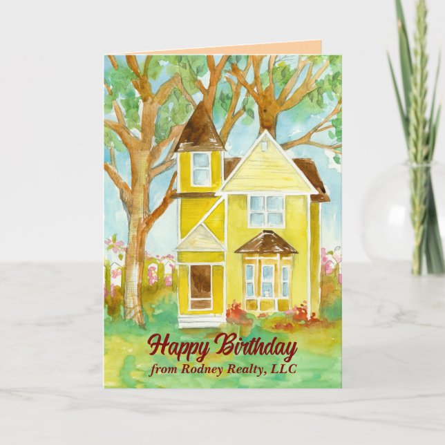 Happy Birthday From Real Estate Agent House Card (Front)