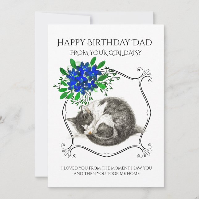 Happy Birthday From The Cat Holiday Card (Front)