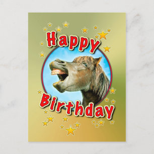 Happy Birthday from the laughing horse Postcard