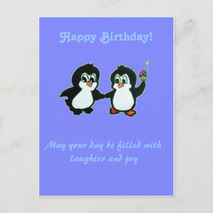 Happy Birthday from the Penguins Postcard