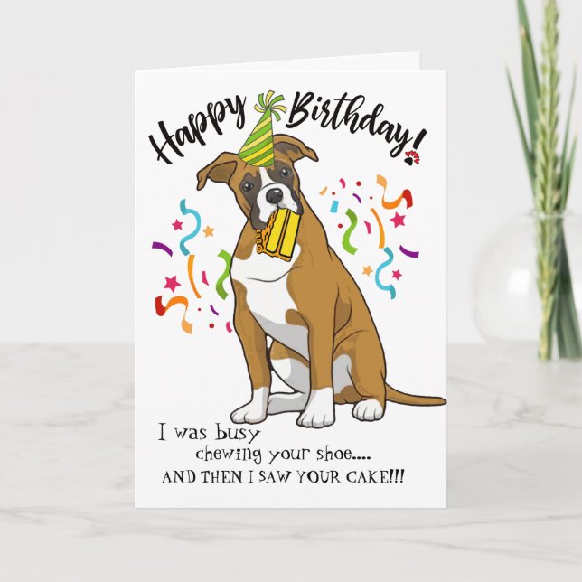 Happy Birthday from Your Boxer Dog Buddy Card (Front)