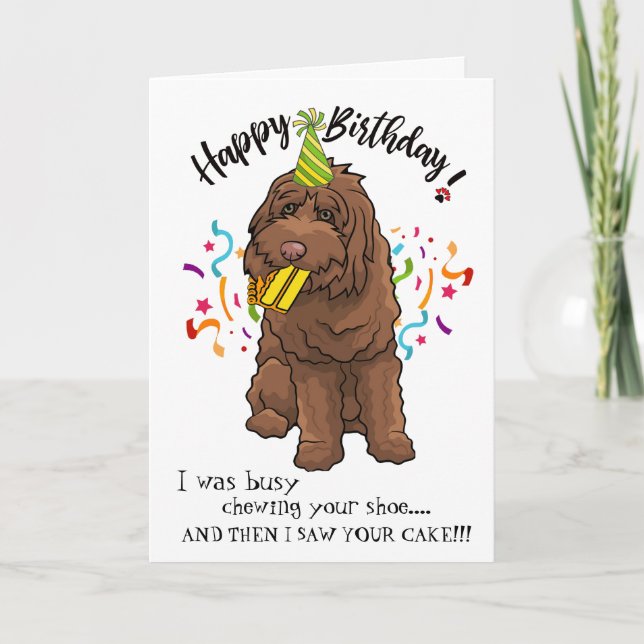 Happy Birthday from Your Labradoodle Buddy Card (Front)