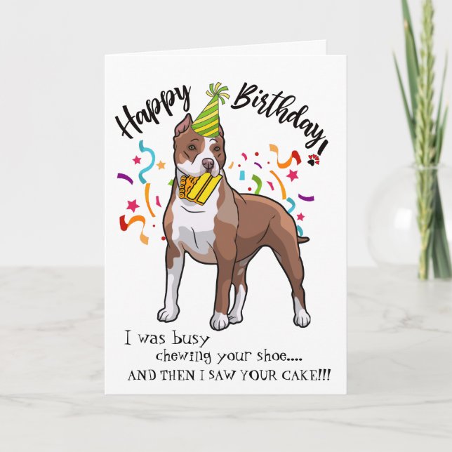 Happy Birthday from Your Pitbull Puppy Buddy Card (Front)
