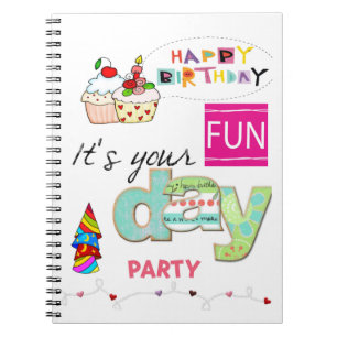 Happy Birthday FUN Cupcake Family Notebook
