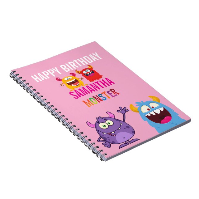 Happy Birthday FUN Monsters kids Notebook (Right Side)