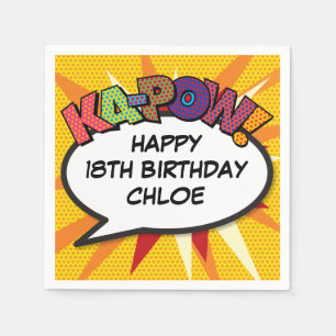 HAPPY BIRTHDAY Fun Personalized Speech Bubble Napkin
