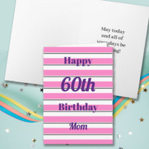 Happy Birthday Fun Pop Bold Pink Stripes Typo