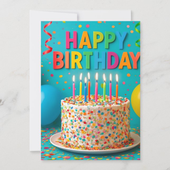 Happy Birthday Funfetti Card (Front)
