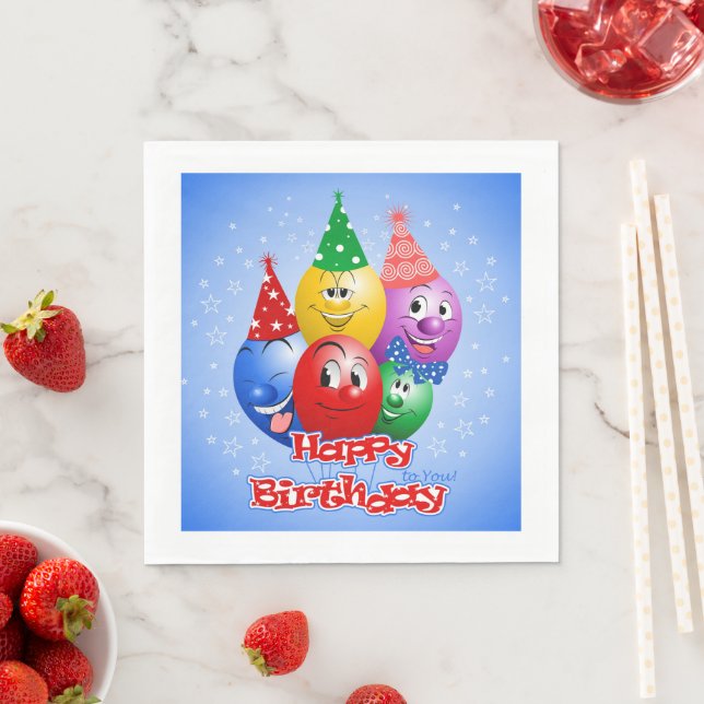 Happy Birthday, Funny Balloons, Napkin (Insitu)