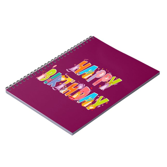 Happy Birthday Funny Cat Lover Bday Celebration Notebook (Left Side)