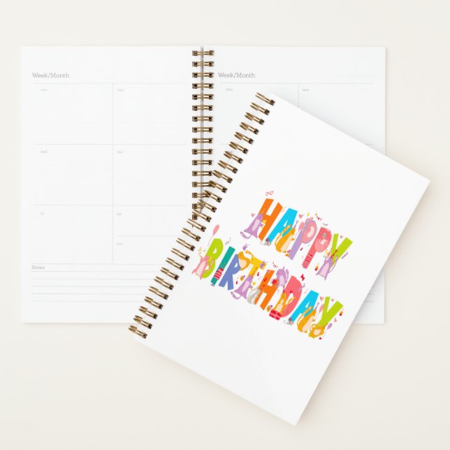 Happy Birthday Funny Cat Lover Bday Celebration Planner (Display)