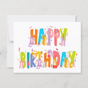 Happy Birthday Funny Cat Lover Bday Celebration Postcard
