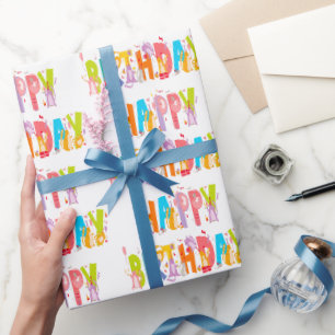 Happy Birthday Funny Cat Lover Bday Celebration Wrapping Paper