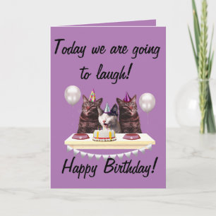 Happy birthday funny cats card