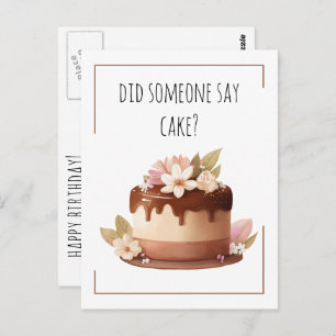 Happy Birthday Funny Coffee Cake Postcard