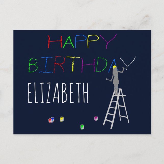 Happy birthday funny customizable postcard (Front)