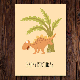 Happy Birthday Funny Dinosaur Dino Peeing Card