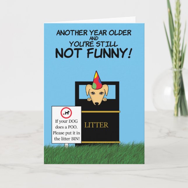 Happy Birthday Funny Dog Joke Card (Front)