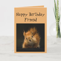 Happy Birthday Funny FRIEND Red Squirrel animal