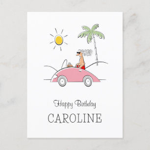 Happy Birthday Funny Humorous Postcard For Her 
