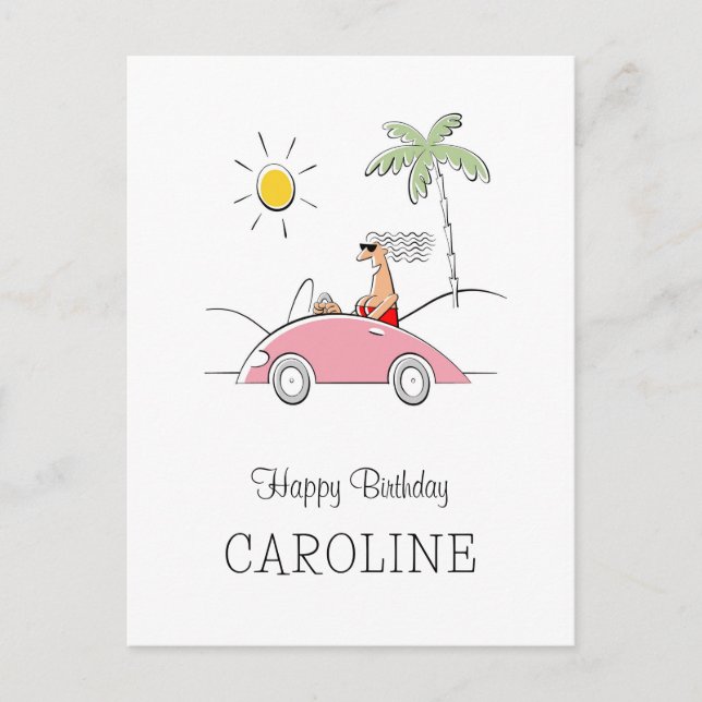 Happy Birthday Funny Humorous Postcard For Her  (Front)