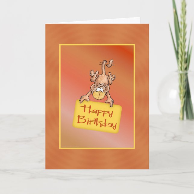 Happy Birthday Funny Monkey Card (Front)