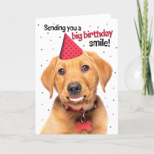 Happy Birthday Funny Red Fox Labrador Puppy  Holiday Card