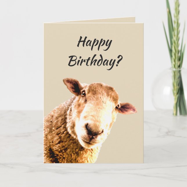 Happy Birthday Funny Sheep Animal Humour Card (Front)