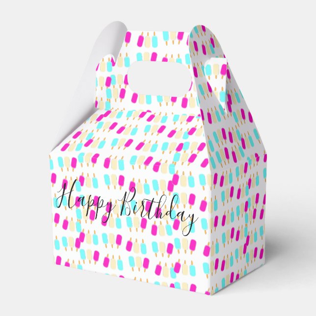 Happy Birthday Gable Favour Box Ice Cream (Front Side)