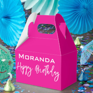 Happy Birthday Gable Favour Box Pink 