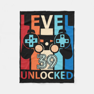 Happy Birthday Gamer Level &#; Years Old Unlocked Fleece Blanket