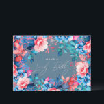 Happy Birthday Garden Floral Dusty Blue Blush Card<br><div class="desc">A modern and beautiful birthday card featuring a romantic garden floral design. Perfect for any age birthday.</div>