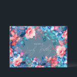 Happy Birthday Garden Floral Dusty Blue Blush Card<br><div class="desc">A modern and beautiful birthday card featuring a romantic garden floral design. Perfect for any age birthday.</div>