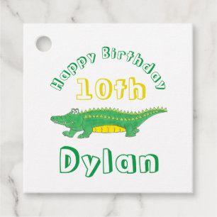 Happy Birthday Gator Alligator Croc Crocodile Favour Tags