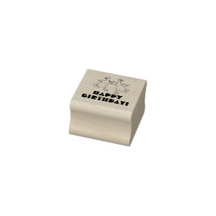 HAPPY BIRTHDAY GEESE RUBBER STAMP