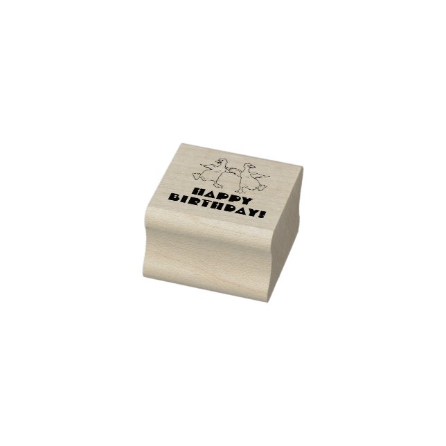 HAPPY BIRTHDAY GEESE RUBBER STAMP (Stamp)