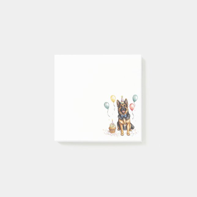 Happy Birthday German Shepherd Dog Post-it Notes (Front)