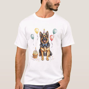 Happy Birthday German Shepherd Dog T-Shirt