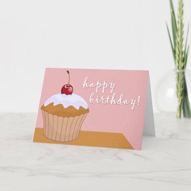 happy birthday : giant cupcake : card (Front)