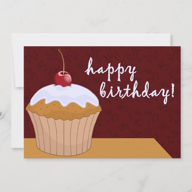 happy birthday : giant cupcake : invitation (Front)