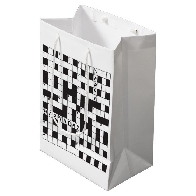 Happy Birthday Gift Bag - For crossword lovers (Front Angled)