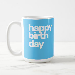 happy Birthday gift cup mug minimal simple modern 